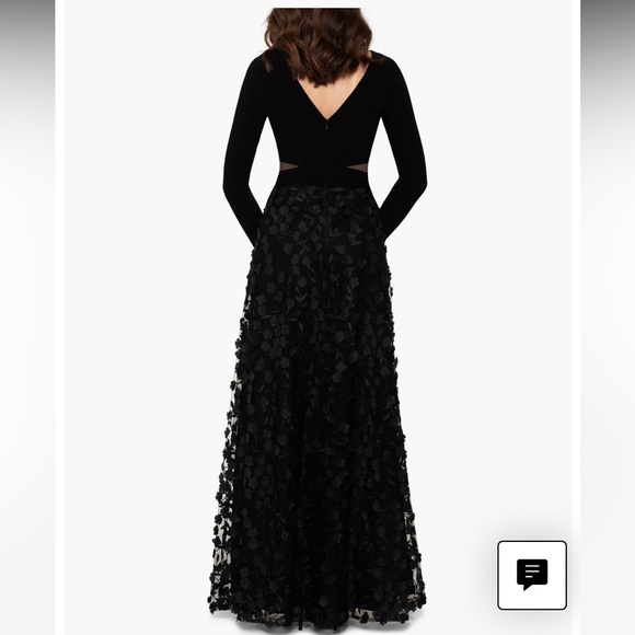 Xscape 3D Bloom Long Sleeve Gown - Picture 3 of 6